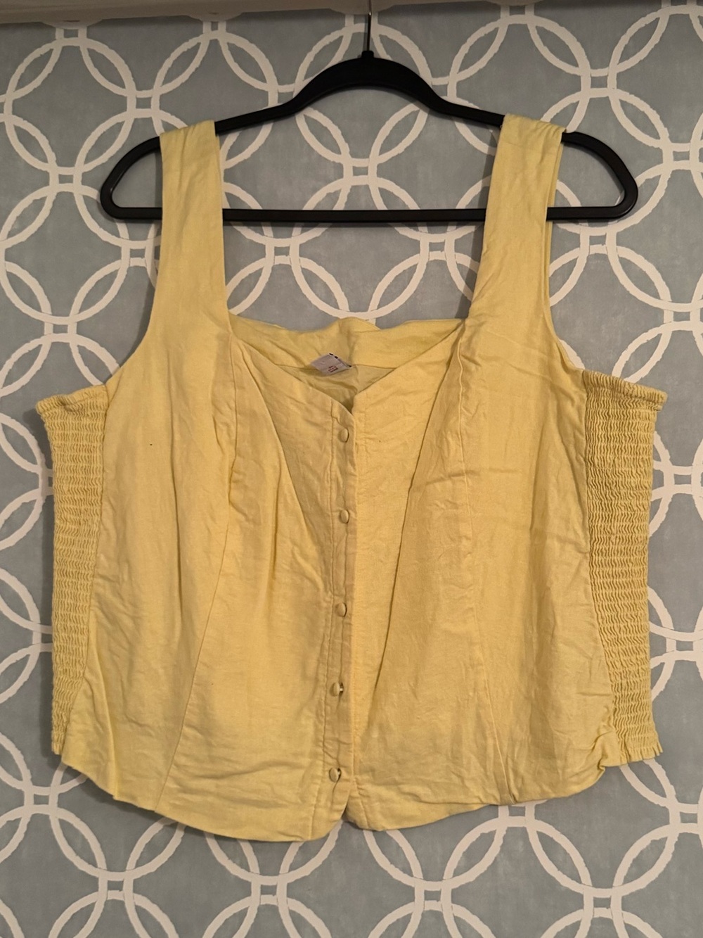 Yellow Button-Front Tank Top Old Navy